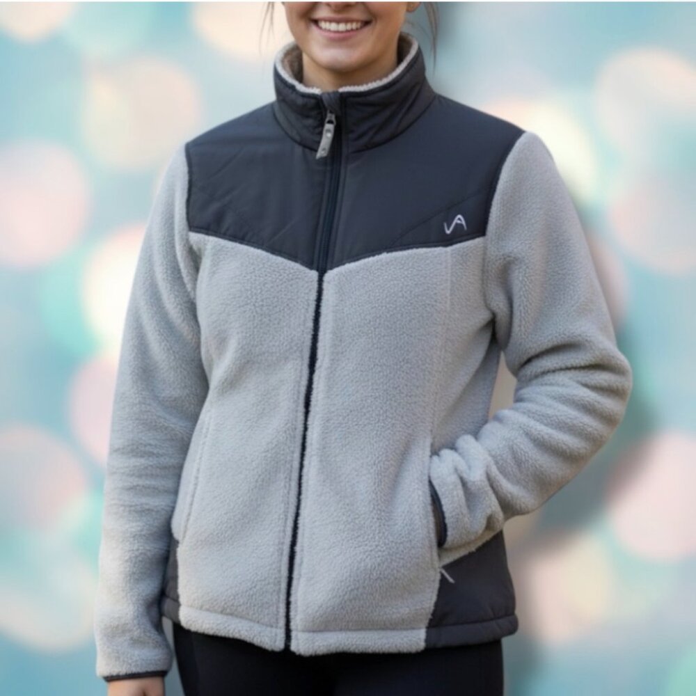 Vertical 9 Soft Fall/Winter Women's Gray Zip Up Fleece Jacket Coat Size Small